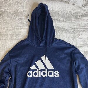 Adidas Dark Blue Hoodie with White Logo